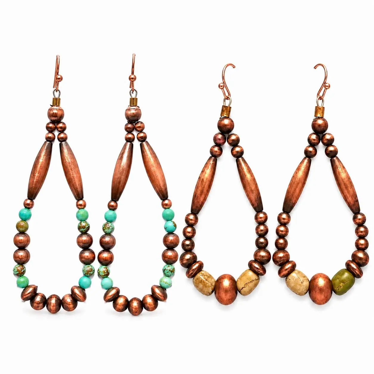 Copper & Natural Stone Earrings