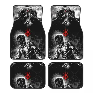 Anime Berserk Car Floor Mats Set of 4 Auto Front and Rear Carpet Foot Mats with Rubber Backing Universal