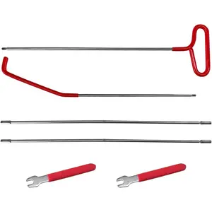 Car Long Reach Tool, 67" Multi-Function Automotive Emergency Tool, Portable Long Pin Puller Hook Kit with Adjustable Length for Vehicles, Car Repair Tool Kit Accessories (Red)