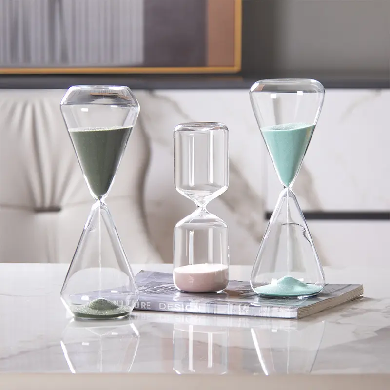 Modern Minimalist Hourglass Timer Pendant Creative Nordic Living Room Wine Cabinet Home Decor with Colorful Sand