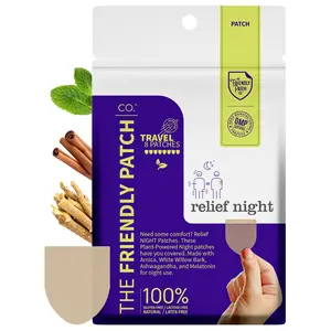 The Friendly Patch Relief Night Patch - 8 Pack Arnica White Willow Bark Melatonin for Soreness Sleep Antistress Soothing Relaxation Natural Healthcare
