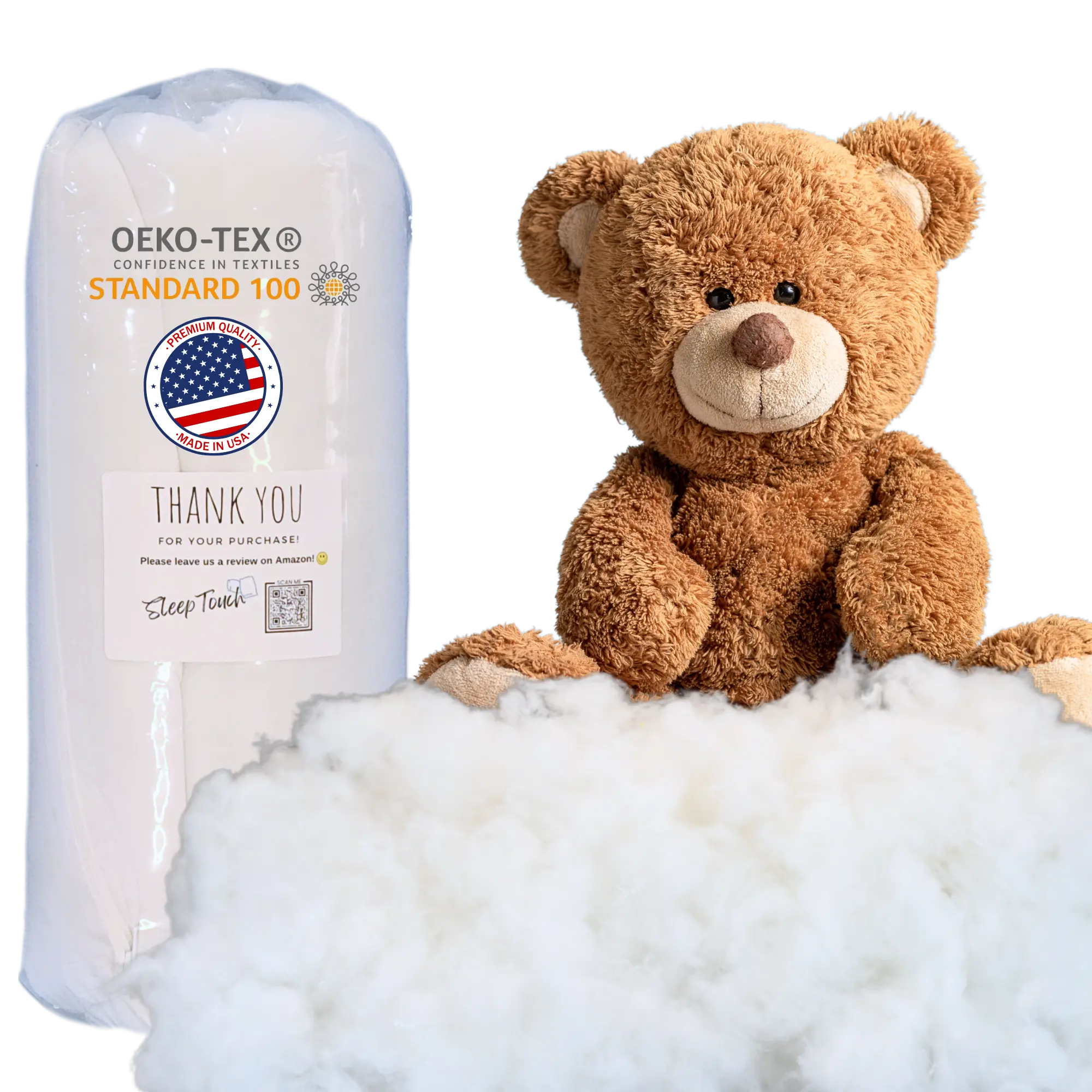 Polyester Fiber Fill Couch Cushion Filling, Stuffing for Stuffed Animals & Toys, High Resilience Fill Fiber, Oeko-TEX Certified