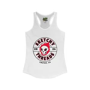 Women's Racerback Tank Top - Lightweight Cotton Blend Slim Fit Activewear with a Scooped Neck & Tear-Away Label