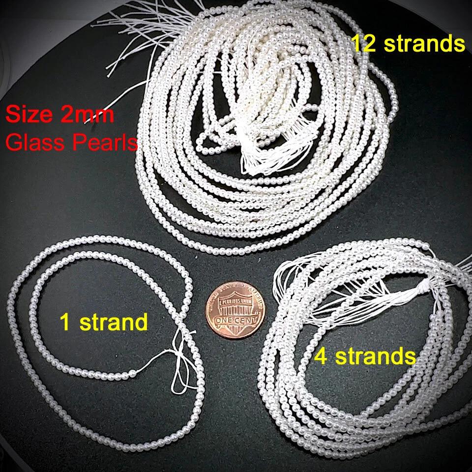 Czech Glass Pearl Beads  Bridal White Loose Round Pearls for Jewelry Making (Multiple Sizes)