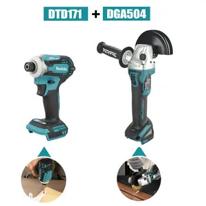 Makita DGA504 125mm 18V electric angle grinder brushless lithium-ion cutting machine ,DTI171 brushless impact drill