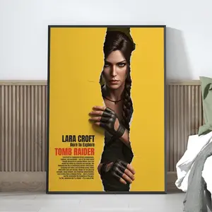 Lara Game Poster Unframed, Retro Tomb Raider Poster,  Game Room Wall Art - Gamer Wall Decor - Printable Gaming Art