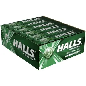 Mexican Halls Yerba Buena Spearmint Flavor (1 Case with 12 Candy packs, version mexicana.