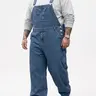 Men's Big & Tall Solid Heavy-Duty Denim Bib Overalls - Fashion Casual, Plain Denim, Loose-Fitting Straight Leg Jumpsuits, Adjustable Straps, Multi Pockets, All Seasons, Machine Washable, Line Dry, No Bleach, Factory Worker Clothes, Fashion Casual Overalls