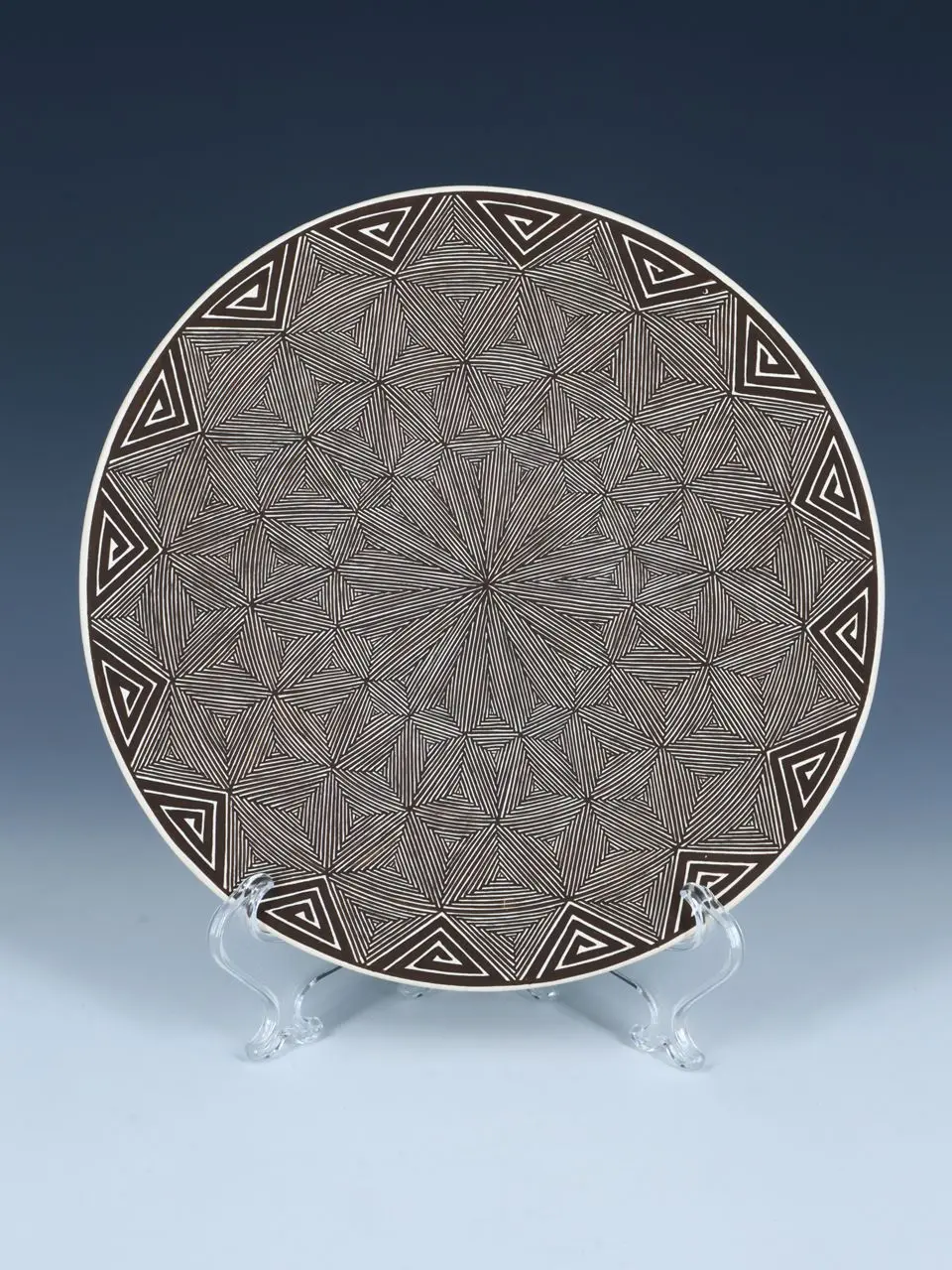 Hand Made Acoma Pueblo Fine Line Pottery Plate