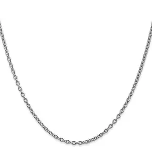14k WG 1.4mm Forzantine Cable Chain