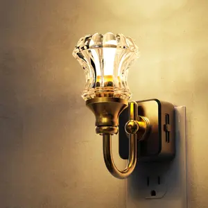 LOHAS LED Night Lights Plug into Wall, 3000K Soft White LED, Floral Night Lights with Dusk to Dawn Sensor, 0-100lm Adjustable Brightness, for Hallway Bedroom Stairway