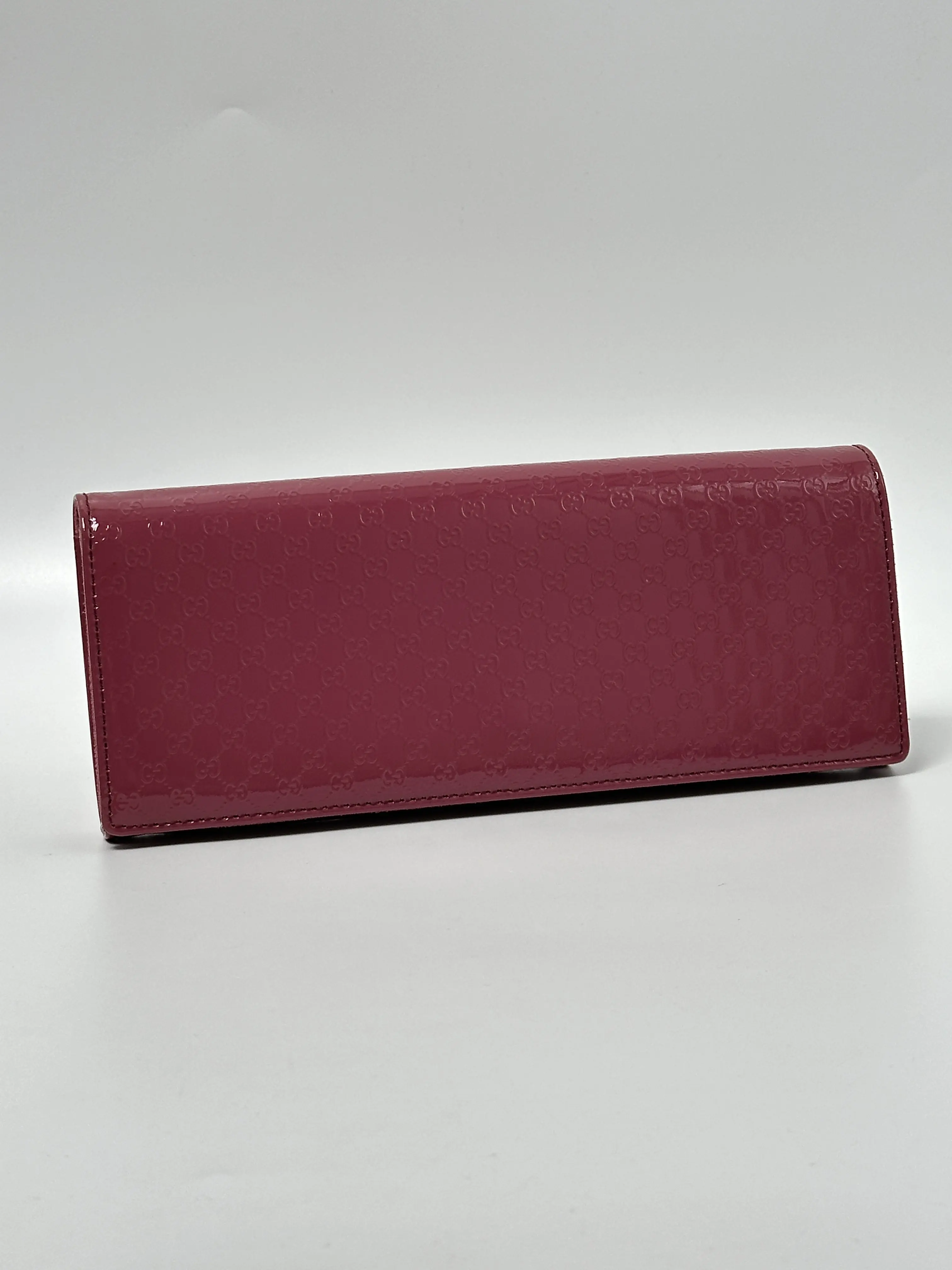 Pre-owned GUCCI LEATHER Clutches & Wristlets Patent Microguccissima Broadway Clutch JD970GG