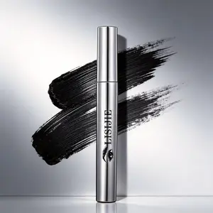 Waterproof volumizing and curling mascara for eye makeup, slim brush head mascara for precise application, clump-free lengthening lash mascara, smudge-proof long-lasting black mascara for thick, full, curled, and defined lashes