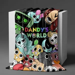 Dandys World Pebble Fleece Blankets Novelty Throw Blankets for Home, Cute Rainbow Cartoon Plush Blanket Kawaii Gaming Room Decor Soft Cozy Couch Throw for Kids Teens