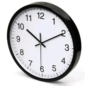 Wall Clock with Alarm - Working Well Time Display - Black and White Design - Clock for Alarm Functionality