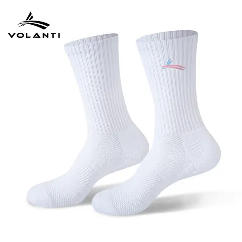 【VOLANTI】Unisex Diamond Pattern Sports Athletic Socks - White, Anti-Odor, Breathable, High-Comfort, All Seasons, M (US 6.5-8.5) for Marathon Running, Outdoor Sports
