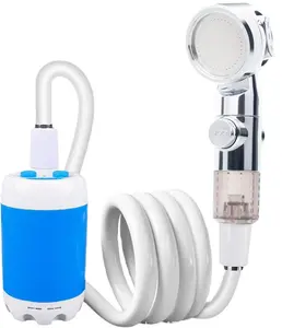 Portable USB-Rechargeable Camping Shower Pump, Compact Lightweight Handheld Showerhead for Hiking, Beach Use, Camping Gear, Bathroom & Travel Supplies