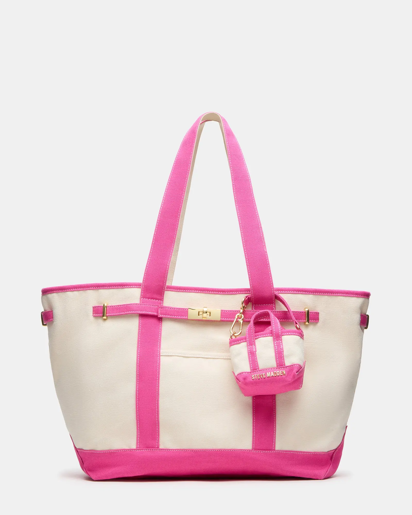 Women’s Large Orange-White Colorblock Canvas Tote Bag with Charm - Casual Shoulder Bag for Summer Beach, Work, Travel, Shopping