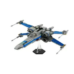 Acrylic Angled Display Stand Compatible with LEGO X-Wing: 75301, 75149, 75102 - Set Not Included