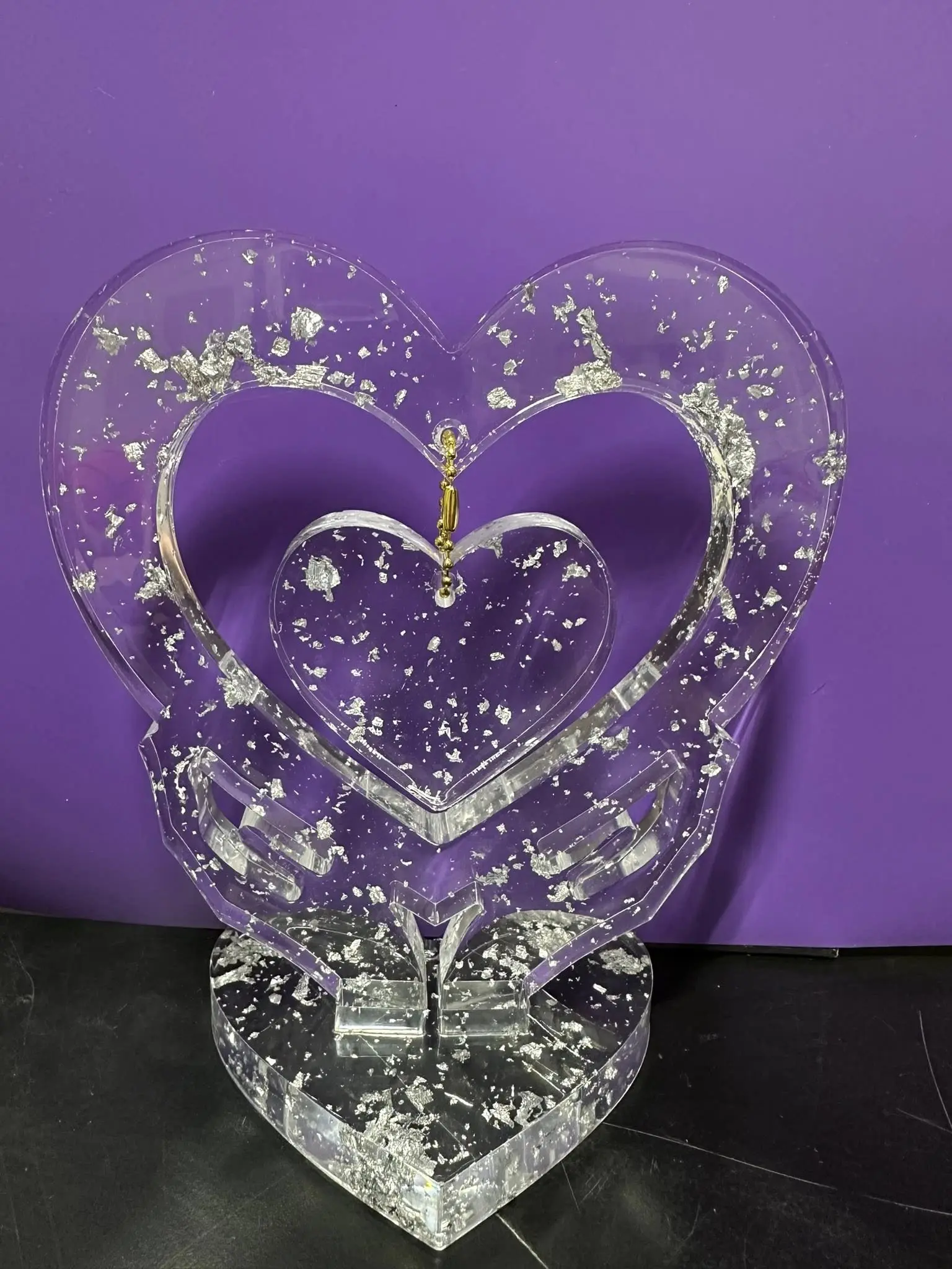 Handmade Resin Heart Decor