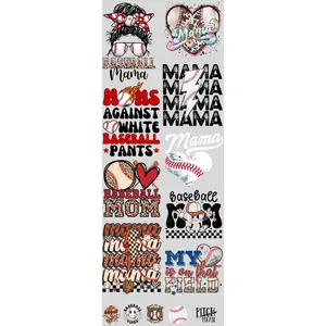 Baseball Mom DTF Transfers Gang Sheet 22” wide x 60” long