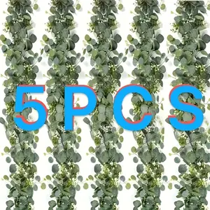 Classic Style Eucalyptus Wreath Set, Flowers & Silver Color Leaves, Perfect for Weddings, Parties, Home & Office Decor, Christmas Use, Decorative Flower Ornaments