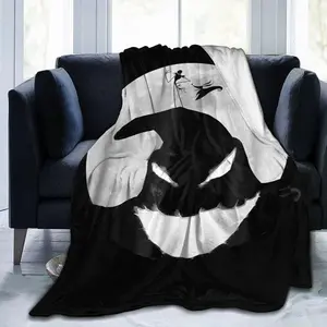 Nightmare Before Christmas Christmas Decoration Blanket, Suitable for Kids Adult, Cartoon Warm Lightweight Flannel Halloween Blanket, Suitable for Bedroom Sofa Camping Cute Super Soft Gift Blanket 50"x40"