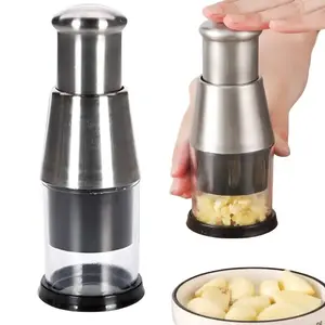 Stainless Steel Pat Knife Press Garlic Chopper Masher Multi-function Hand Chopper Manual Cutter Food Processor Kitchen Gadget