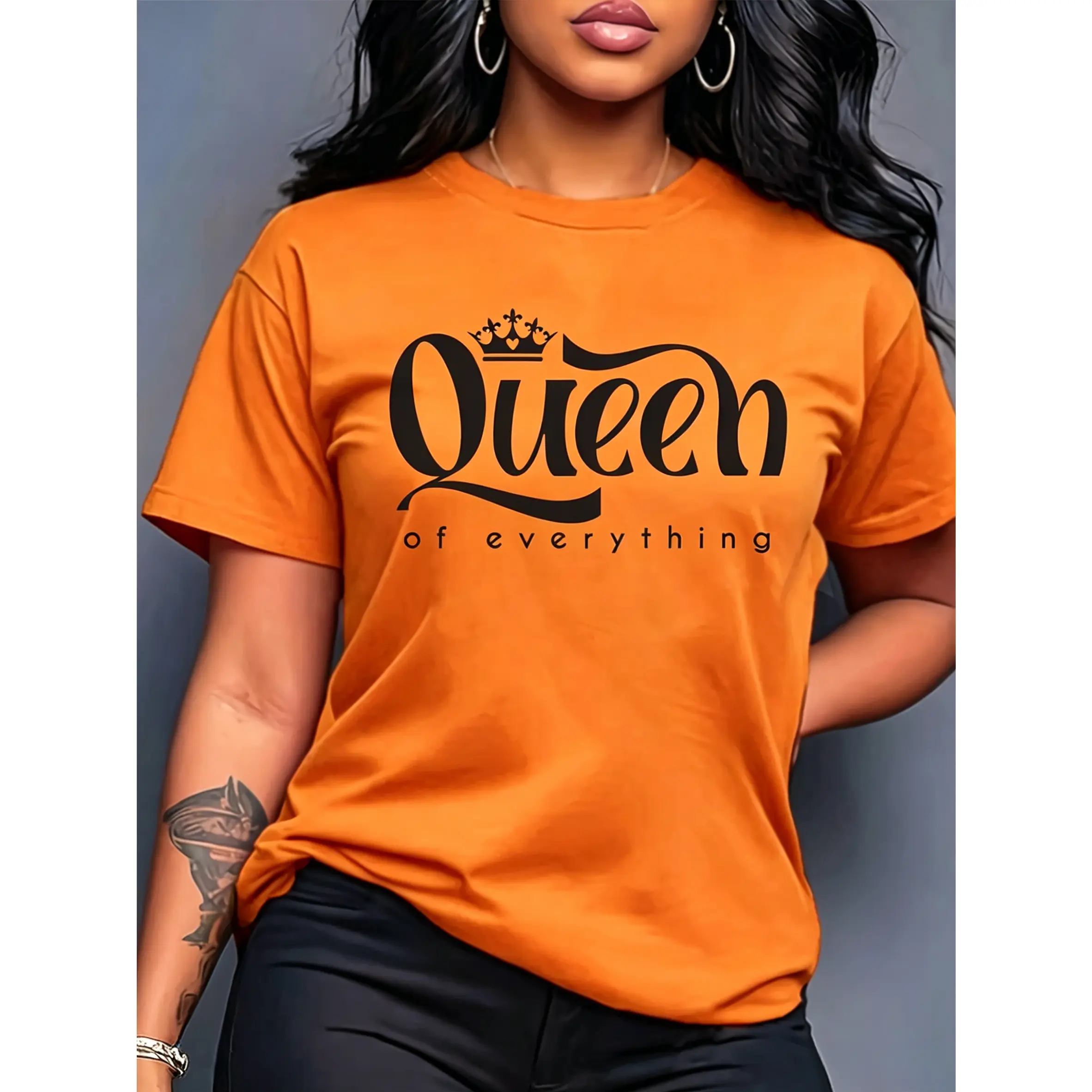 Women's Juneteenth Queen Graphic T-Shirt, Casual Oversized Streetwear Top in 100% Cotton with Short Sleeves and a Round Neck, Shortsleeve, Tshirt, Smooth, Basic, Oversized Cut, Simple Fit, Classic, Fabric, Printed, T Shirts For Women, Lady, Do Not Dry Cle