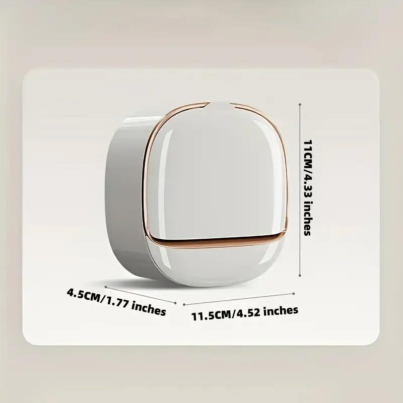 Bathroom No-Drill Soap Dish Holder with Drain Waterproof Soap Dish, Flip-Top Waterproof Wall Mounted Soap Box,Suction Cup Soap Dish for Bathroom, Kitchen, Shower. (White)