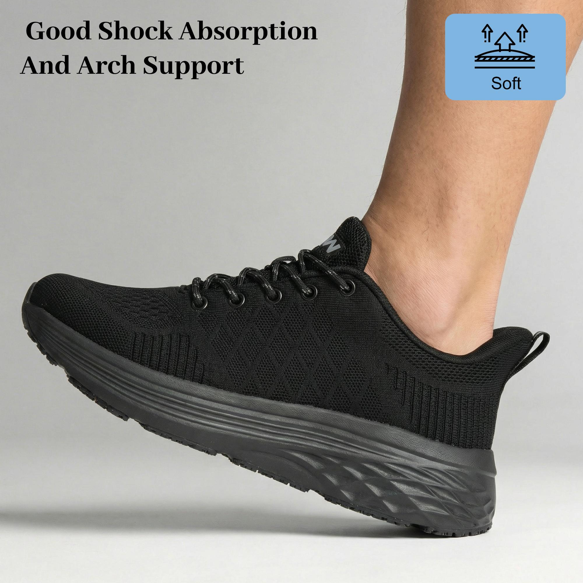 Men's Non-Slip Chef Work Shoes—Water & Stain Resistant Walking Sneakers,Easy Slip-On for Gent's Food Service & Casual Wear