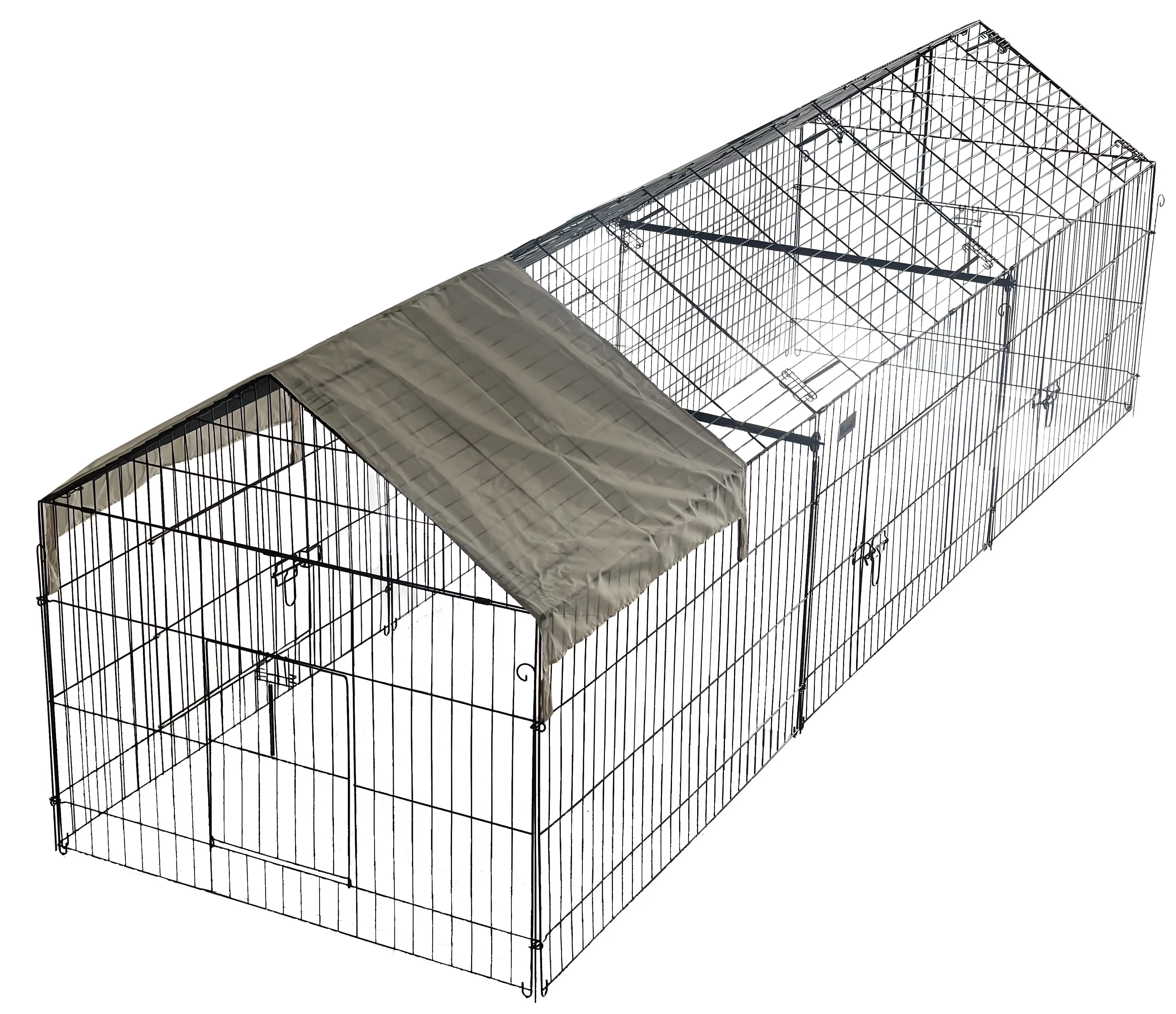 Metal Chicken Coop 130"×40"×40" Chicken Run with Waterproof Cover Portable Poultry Cage Walk in Hen House Outdoor Backyard Farm Animal Enclosure Crate Pet Playpen Exercise Pen for Rabbit Duck