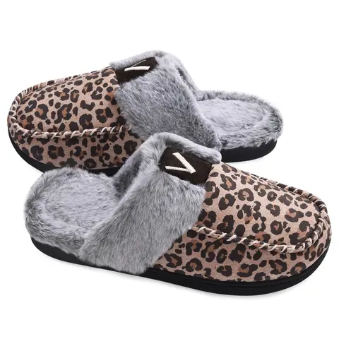 VONMAY Women's Cozy Warm Slippers, Casual Active Moccasin House Shoes with Fuzzy Lining, Indoor Outdoor Flipflop Winter Scuff Slides for All-Season