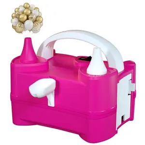 Electric Air Balloon Pump and Tying Tool in One, Balloon Pump Electric, Portable Dual Nozzle Balloon Pump Inflation for Party Decorations [110V-120V 400W,rose red