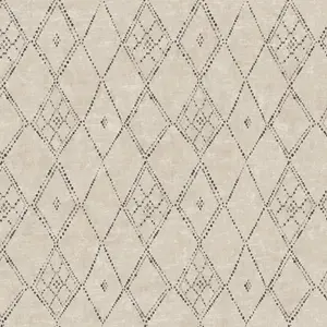 Souk Diamonds Wallpaper (Taupe/ Charcoal)