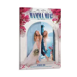 Mamma Mia Movie Poster Canvas Art, Retro Wall Decor for Bedroom, Office, And Sports Landscape Rooms. Poster Canvas Wall Art For Bedroom Decor Bar Office Room Decor Gift