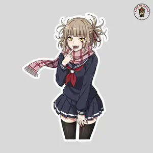 Himiko Toga Sticker, Vinyl Sticker, Himiko with Scarf, Laptop and Notebook Decor