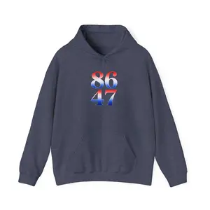 86 47 Hoodie R/W/B | Political Protest Hoodie, Anti-Trump Slogan Hoodie - anti-MAGA, pro-democracy, gift for men or women, justice for all hoodie