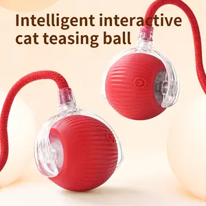 Interactive Cat Toy Ball, 2024 Upgraded Version Indoor Cat Toy, Smart Self-Rolling Interactive Cat and Dog Ball, Automatic Moving Fun Pet Ball, Suitable for Bored Adult Indoor Cats and Kittens (Red, Green, Gray)