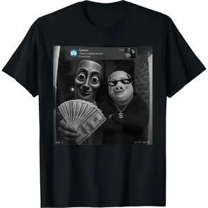 Tung Tung Tung Sahur John Pork There is Motion at Your Front Door Meme Brainrot T-Shirt Funny Graphic Tees Cotton Menswear Crew Neck Print Top Womenswear Streetwear Crewneck Tshirt
