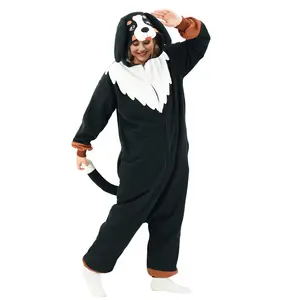 Bernese Mountain Dog Onesie Halloween Costume Animal Cosplay Sleepwear Christmas Pajama Jumpsuit for Woman