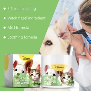 Yegbong Ear Wipes Pet Ear Cleaning  Cleaning Cotton Pads Ear Cleaning Pad For Cats And Dogs Soothes Pet Ear Canal Discomfort And Cleans Ear Dirt