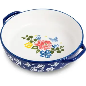 Pie Pan Ceramic Pie Dish 9.8 Inches Pie Plate Porcelain Deep Dish Pie Pan Non-Stick Pie Pans