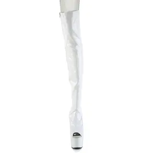 7 Inch Heel ADORE-3011HWR White Stretch Holo