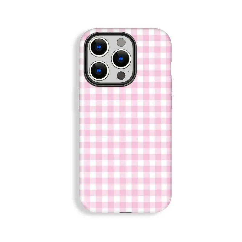 Blush Pink Striped Polycarbonate Smartphone Case - Dual-Layer, Drop-Cushion TPU Shell, Durable Protect Cover for iPhone Series Multi-Model Compatibility (11/12/13/14/15/16/17 Pro, ProMax, Plus, Air)