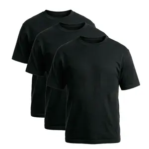 Ultimate Gym Essential 3 Pack Black Crew Neck T-Shirts, Moisture Wicking Workout Tees for Men's Bodybuilding & Fitness Training