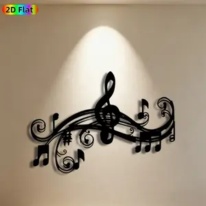 1pc Musical Notes Metal Wall Art, Melodious Musical Notes Statue Mural, Ideal Gift for New Year, Christmas, Music Decor Enthusiasts,  Metal Wall Decor Wall Sculptures, Perfect for Living Room Walls & Garden Fence, Charming Home & Outdoor Decor