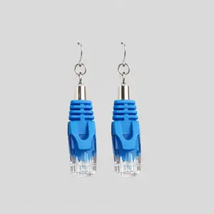 Ethernet Cable Earrings | Data Drip - Blue