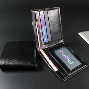Leather Bifold Wallet for Men Slim Multi Card Slots Minimalist Credit Card Holder Stylish Solid Color | Compact & Functional, Perfect for Daily Errands & Travel