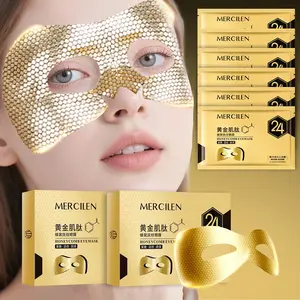 Mercilen Gold Peptide Honeycomb Eye Mask, Hydrating and Brightening, Targets Dark Circles and Puffiness, Low Allergy, Suitable for All Skin Types